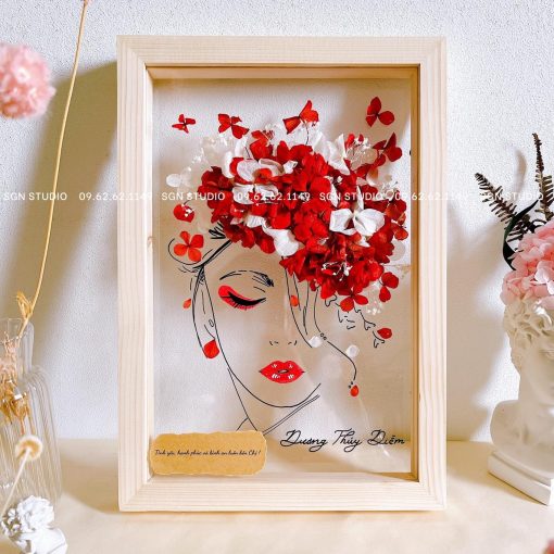 🌹 Flower Girl Line Art Premium – CN156 - Hình ảnh 5