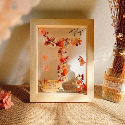 Tranh hoa khô chữ cái A-Z hoa khô 3D CN103 - Hình ảnh 31