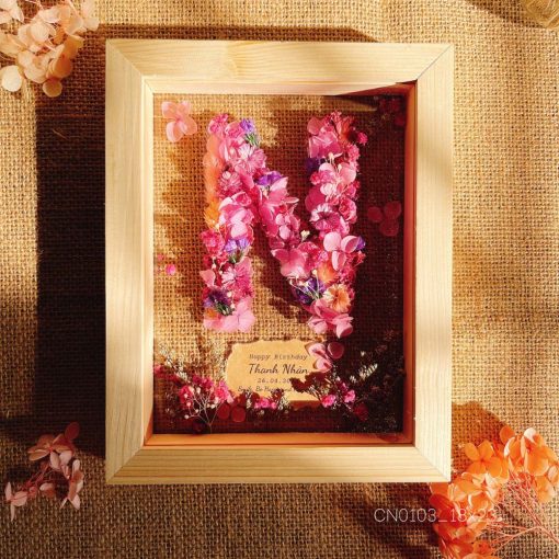 Tranh hoa khô chữ cái A-Z hoa khô 3D CN103 - Hình ảnh 18