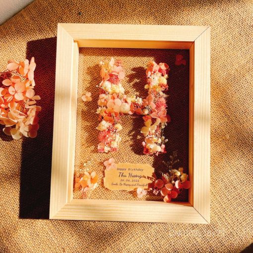Tranh hoa khô chữ cái A-Z hoa khô 3D CN103 - Hình ảnh 16