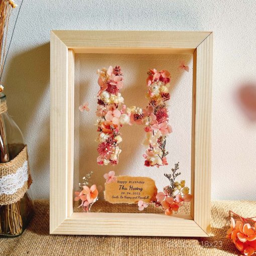 Tranh hoa khô chữ cái A-Z hoa khô 3D CN103 - Hình ảnh 30