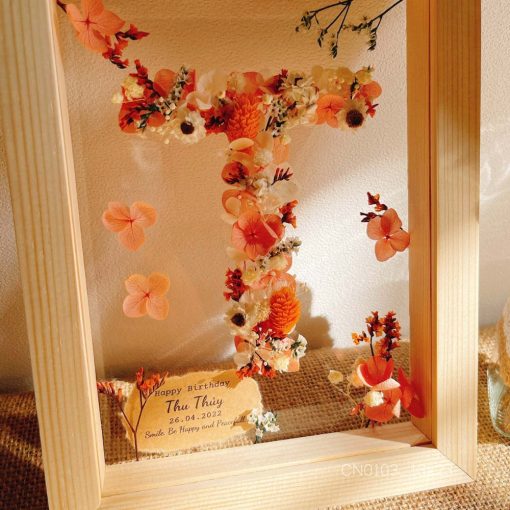 Tranh hoa khô chữ cái A-Z hoa khô 3D CN103 - Hình ảnh 10