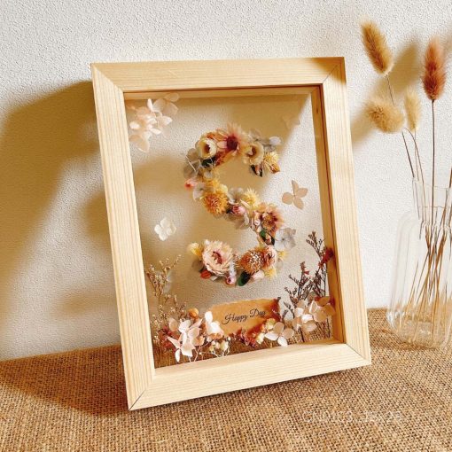 Tranh hoa khô chữ cái A-Z hoa khô 3D CN103 - Hình ảnh 6