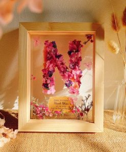 Tranh hoa khô chữ cái A-Z hoa khô 3D CN103