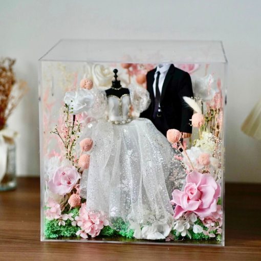 Hộp Mica Decor Mô Hình Hoa Khô - SGN STUDIO - Trang Trí Độc Đáo, Sang Trọng BOX001