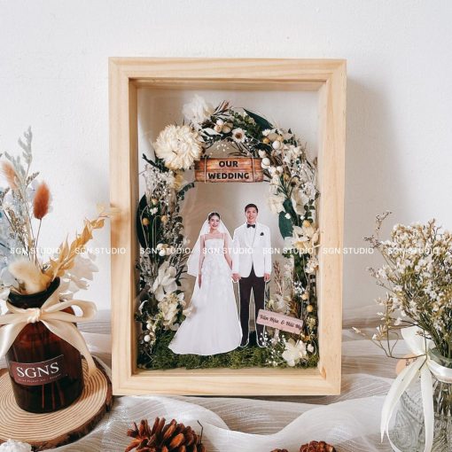 Cổng Hoa Hạnh Phúc CN155 – Khung Ảnh Hoa Khô Trang Trí Sang Trọng