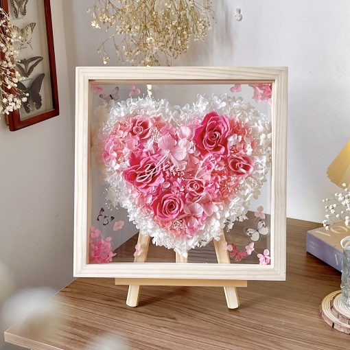 Khung Tranh Hoa Khô Trái Tim Hoa Hồng Valentine CN151 - Hình ảnh 5