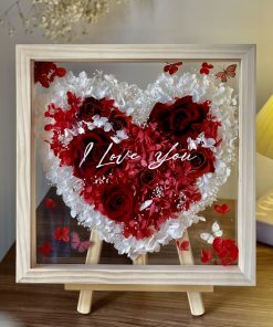 Khung Tranh Hoa Khô Trái Tim Hoa Hồng Valentine CN151